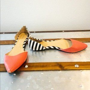Striped and Coral Express Flat - size 9